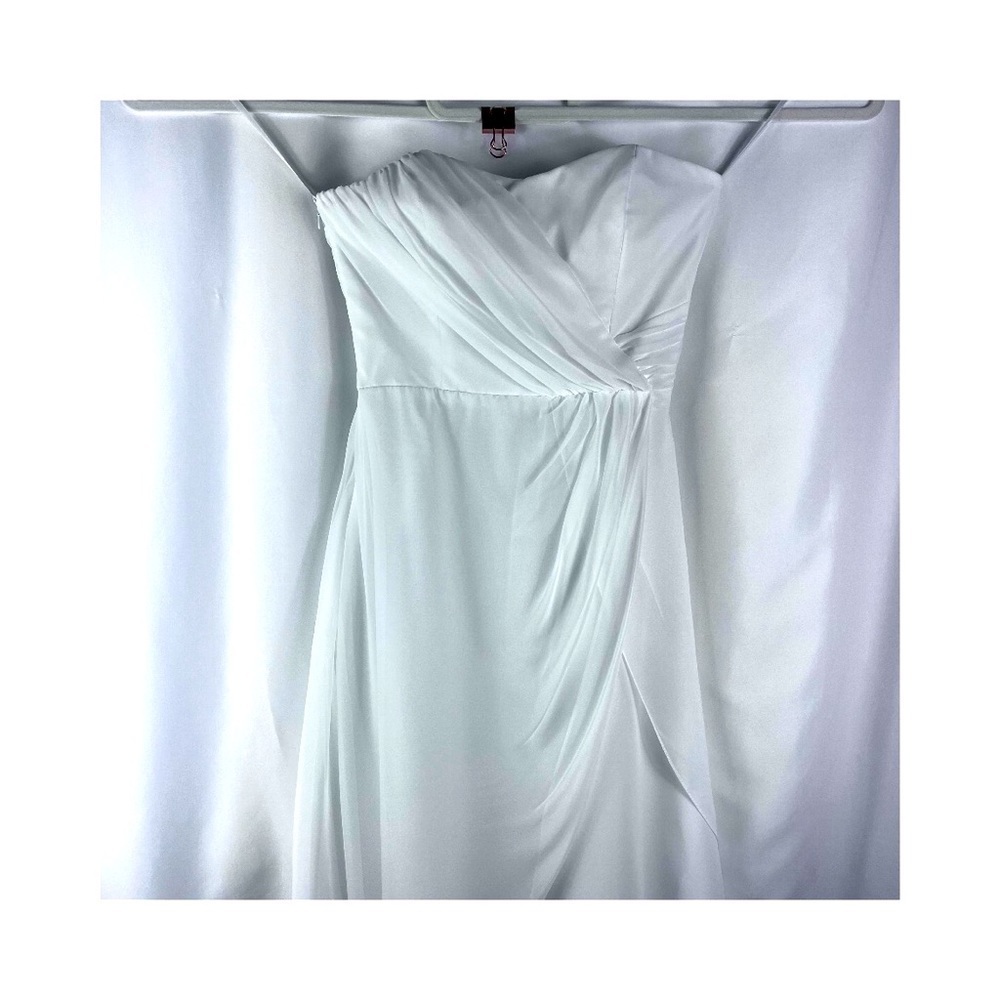 Alvina Valenta sweetheart strapless fit/flare bridal midi dress Sz 6